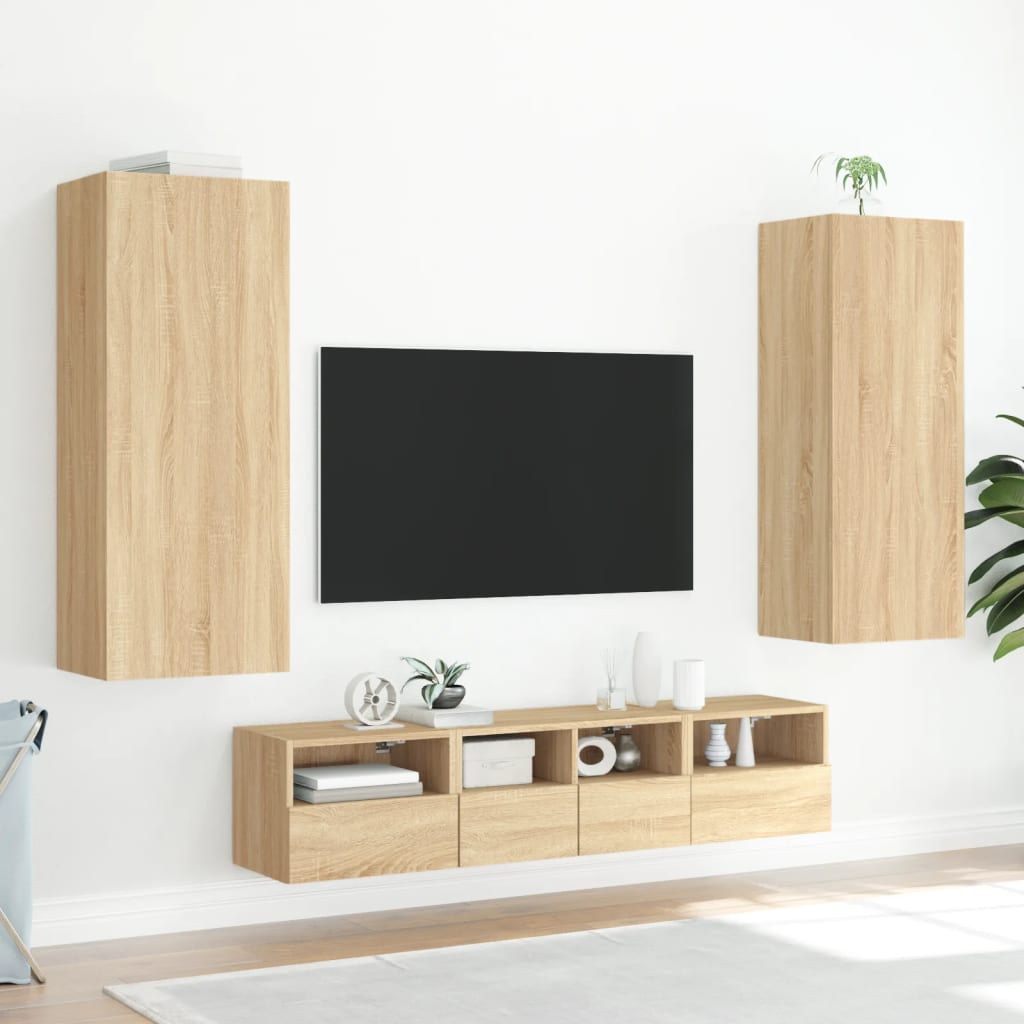 TV Wall Cabinet Sonoma Oak 40,5x30x102 cm Engineered Wood