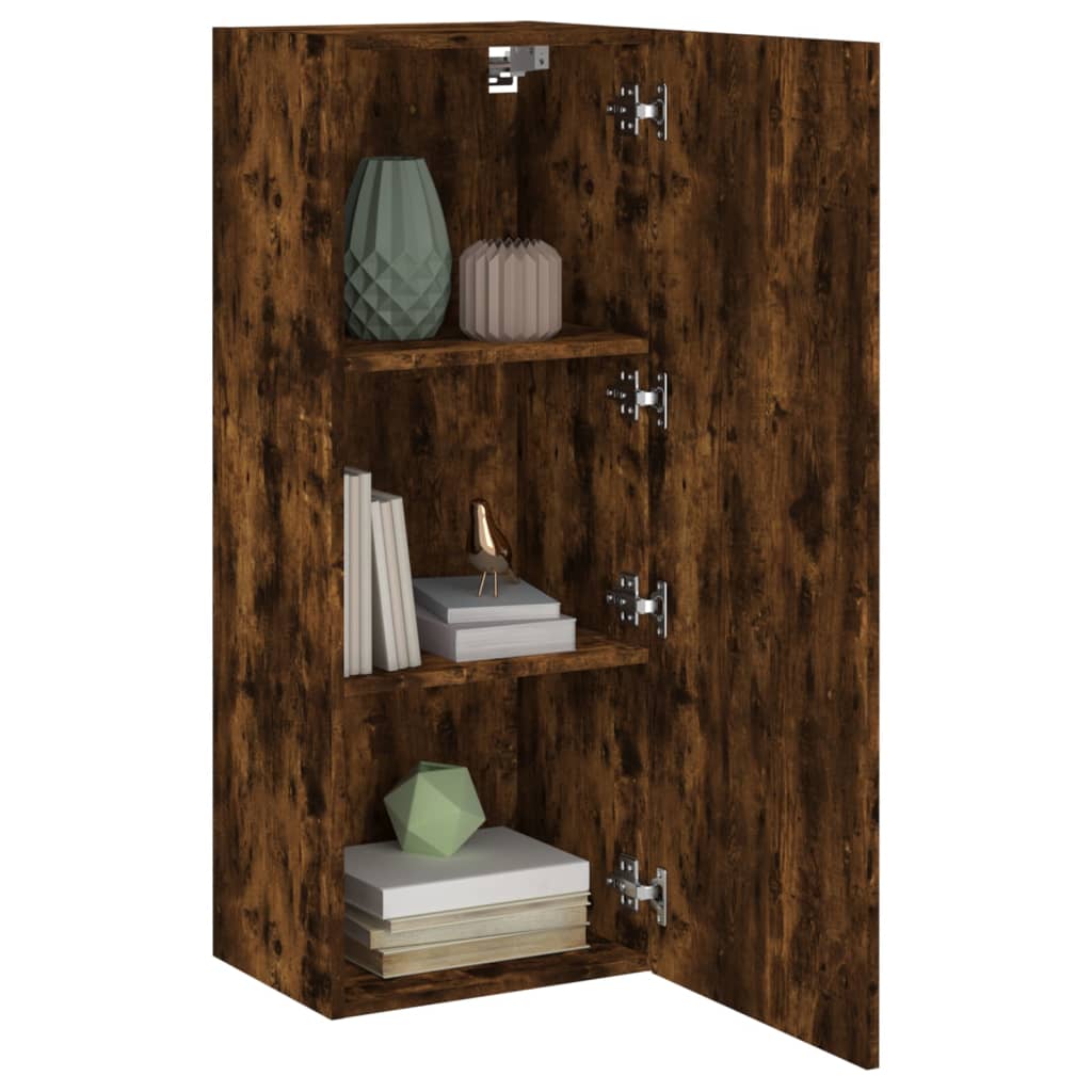 TV Wall Cabinet Smoked Oak 40,5x30x102 cm Engineered Wood