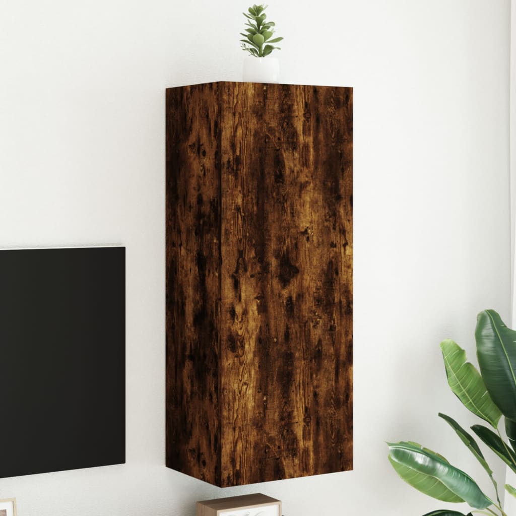TV Wall Cabinet Smoked Oak 40,5x30x102 cm Engineered Wood