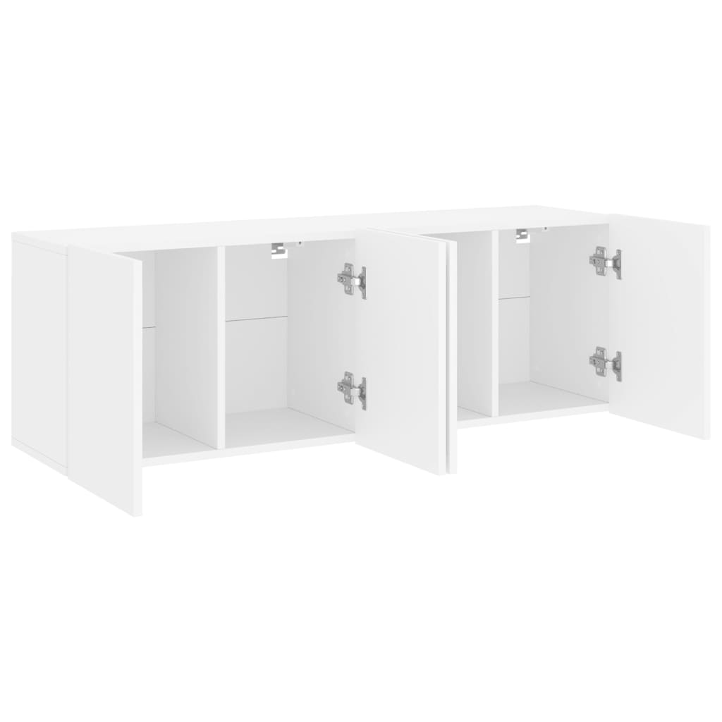 2 Piece Wall-mounted TV Cabinet Set White 60x30x41 cm