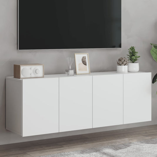 2 Piece Wall-mounted TV Cabinet Set White 60x30x41 cm