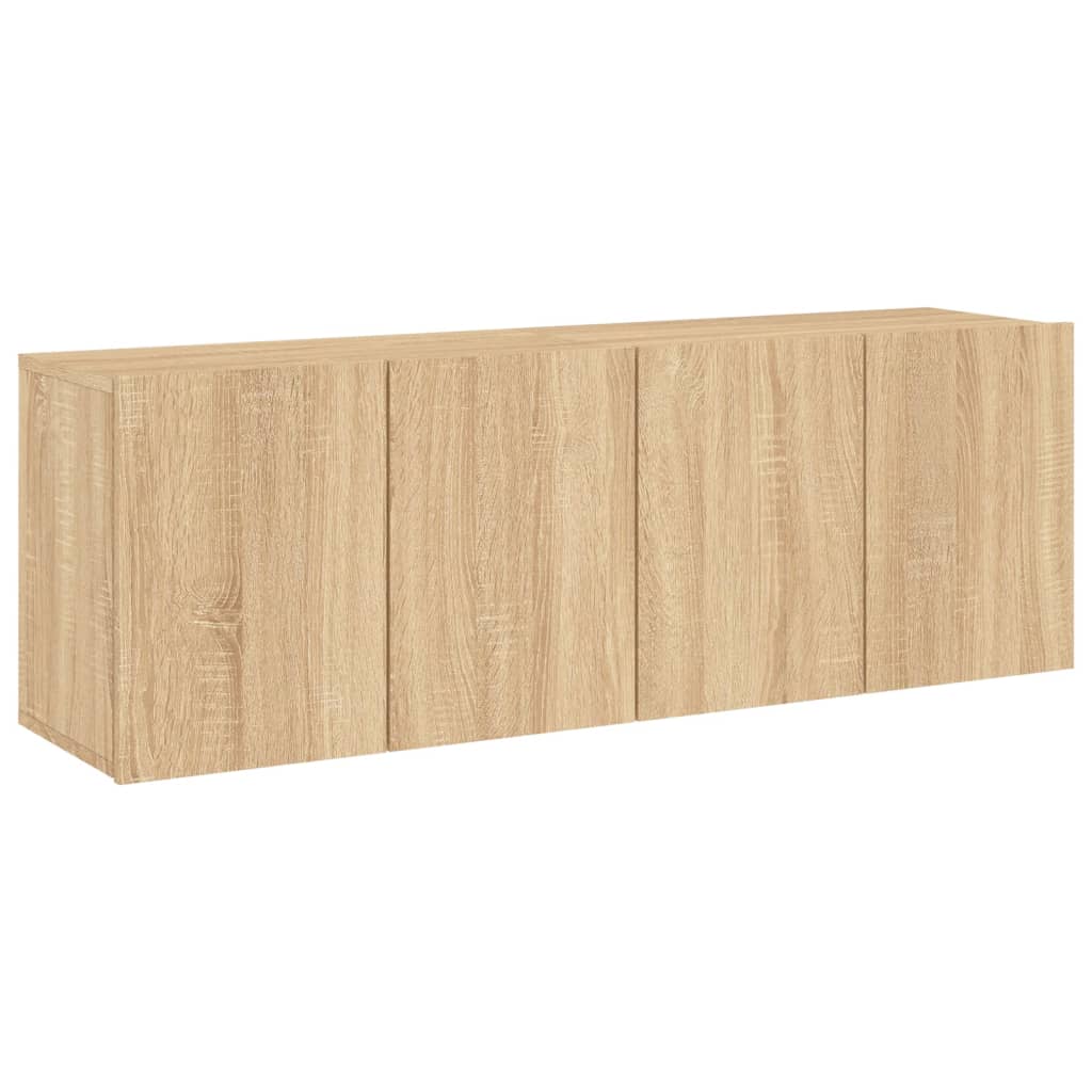 2 Piece Wall-mounted TV Cabinet Set Sonoma Oak 60x30x41 cm
