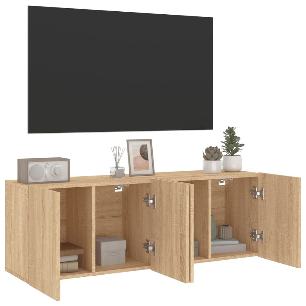 vidaXL TV Cabinets Wall-mounted 2 pcs Sonoma Oak 60x30x41 cm