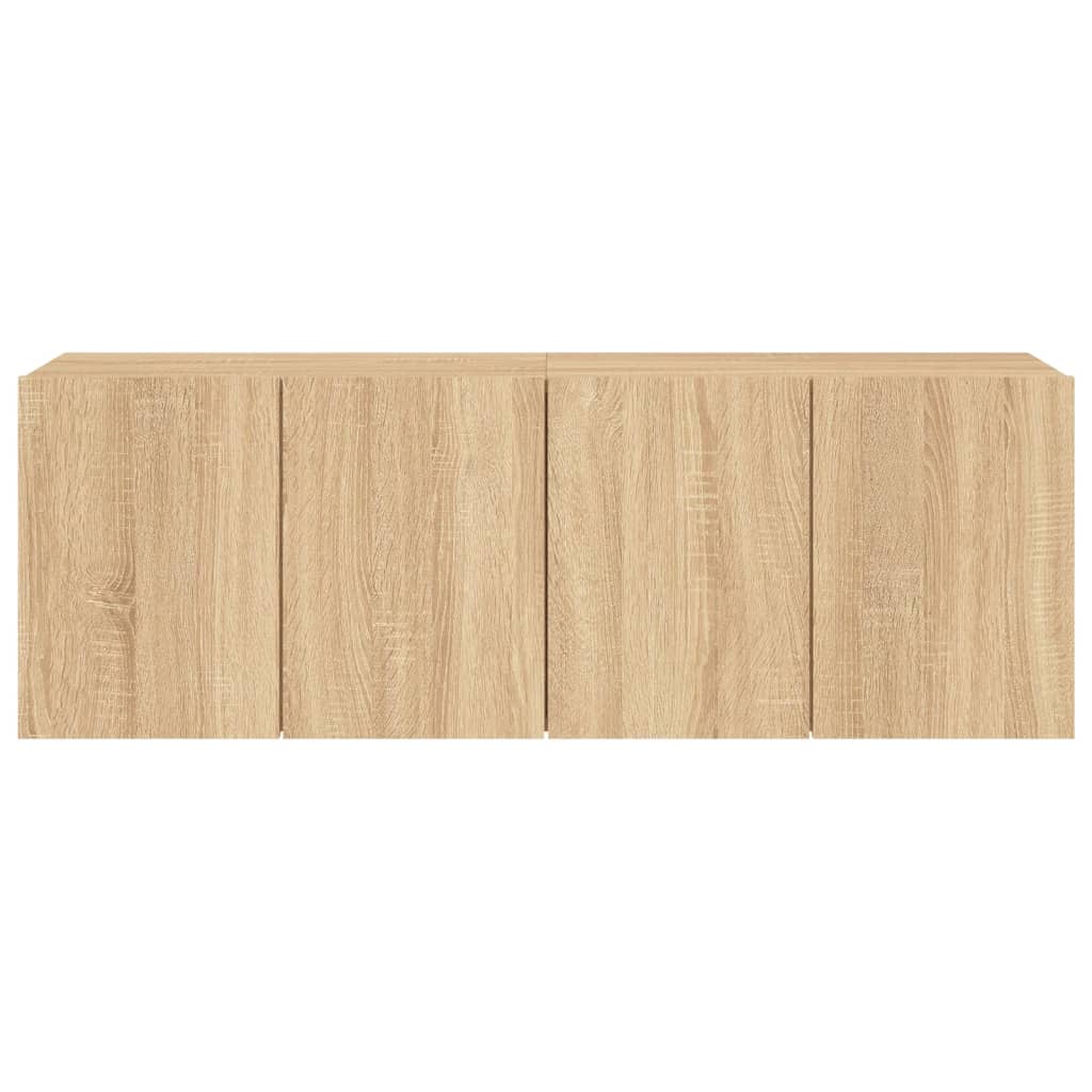 2 Piece Wall-mounted TV Cabinet Set Sonoma Oak 60x30x41 cm