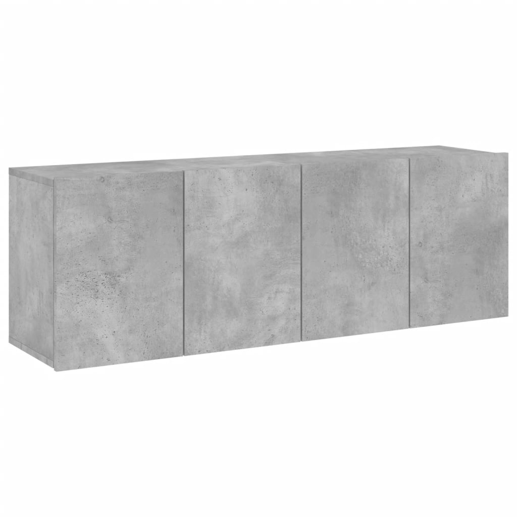 2 Piece Wall-mounted TV Cabinet Set Concrete Grey 60x30x41 cm