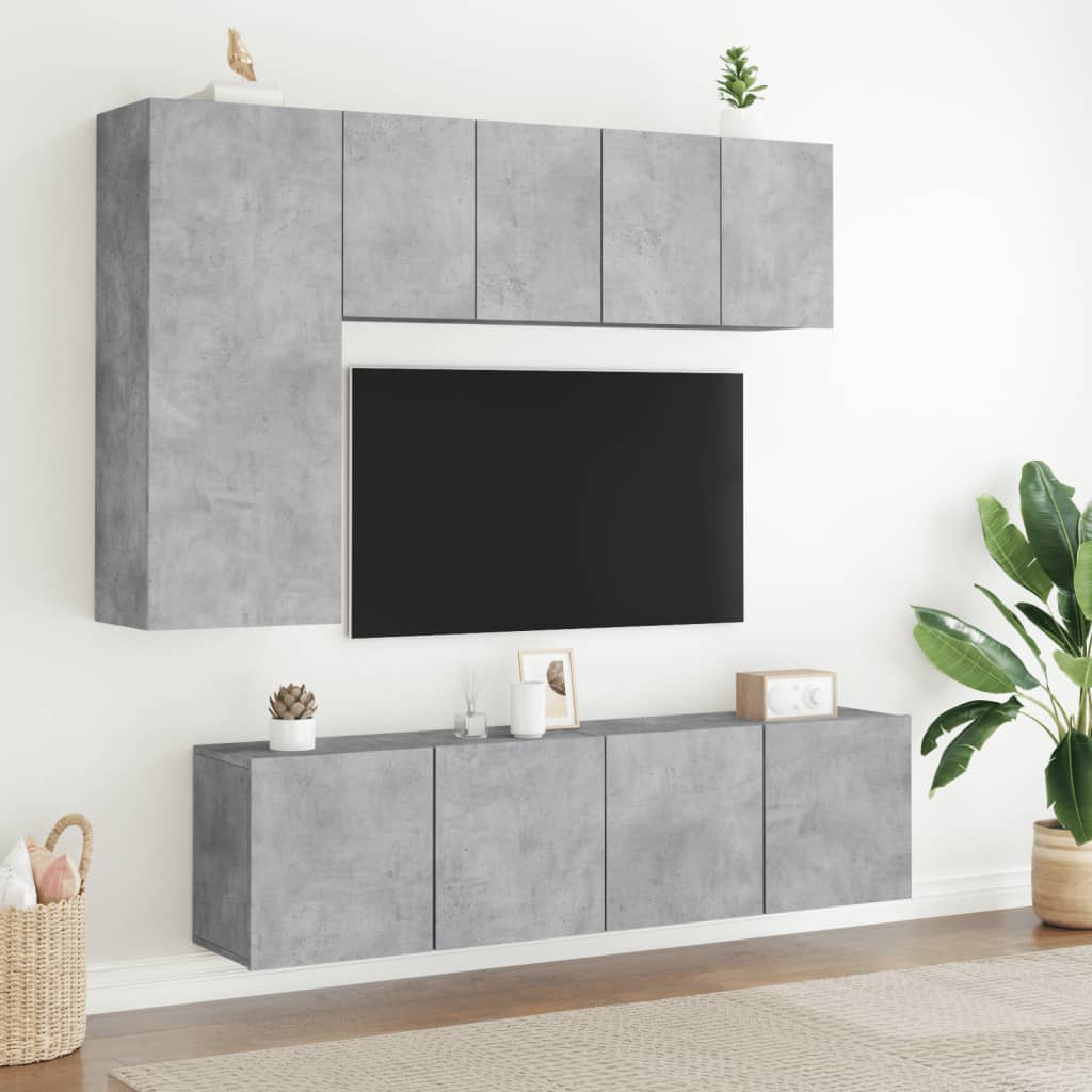 vidaXL TV Cabinets Wall-mounted 2 pcs Concrete Grey 60x30x41 cm