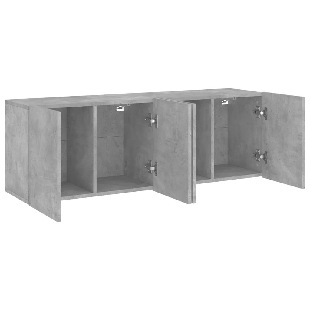 2 Piece Wall-mounted TV Cabinet Set Concrete Grey 60x30x41 cm