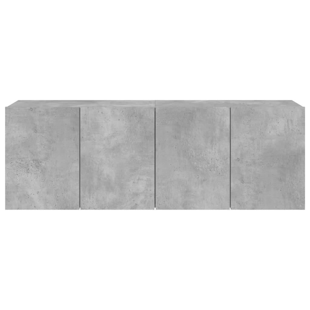 2 Piece Wall-mounted TV Cabinet Set Concrete Grey 60x30x41 cm