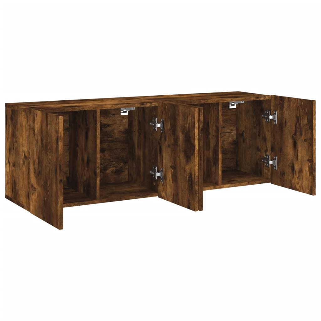 vidaXL TV Cabinets Wall-mounted 2 pcs Smoked Oak 60x30x41 cm