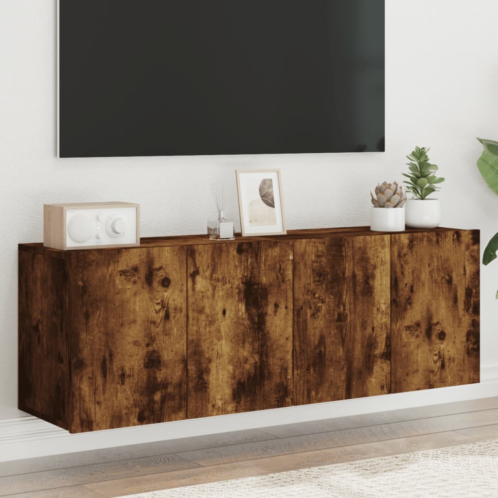 vidaXL TV Cabinets Wall-mounted 2 pcs Smoked Oak 60x30x41 cm