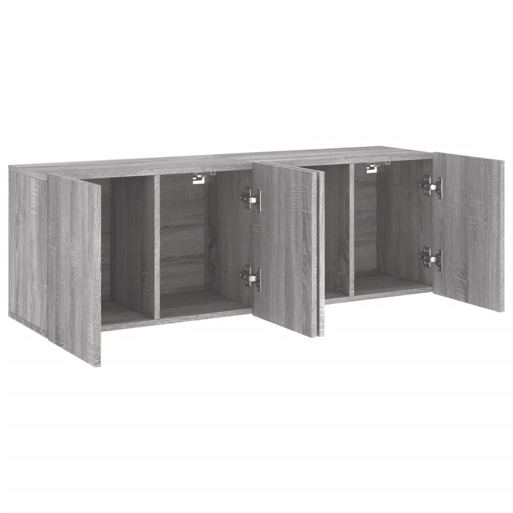 vidaXL TV Cabinets Wall-mounted 2 pcs Grey Sonoma 60x30x41 cm