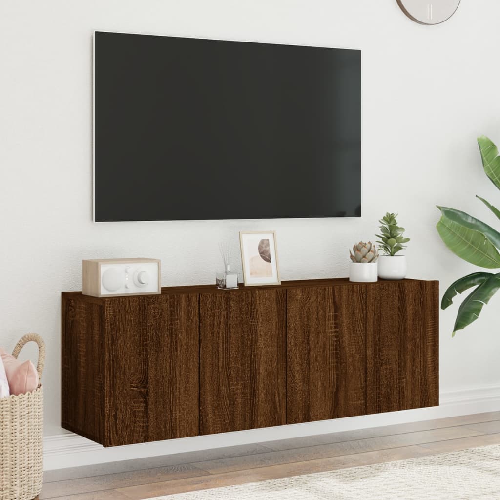 vidaXL TV Cabinets Wall-mounted 2 pcs Brown Oak 60x30x41 cm