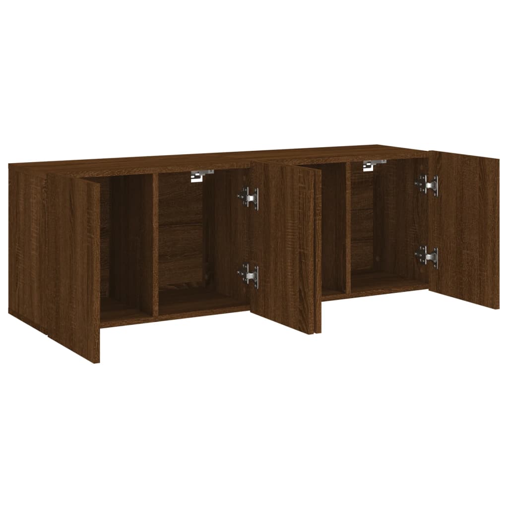 vidaXL TV Cabinets Wall-mounted 2 pcs Brown Oak 60x30x41 cm