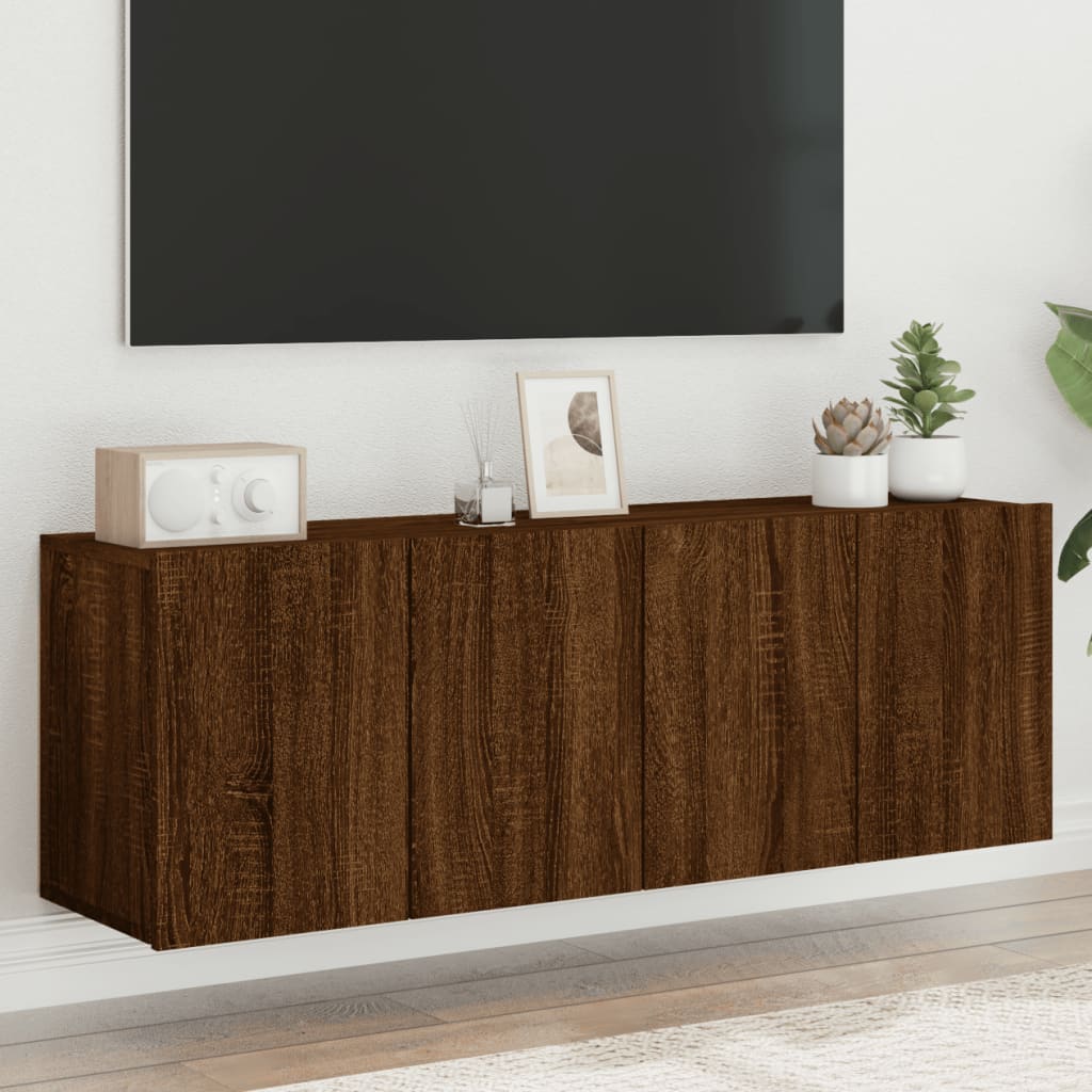 vidaXL TV Cabinets Wall-mounted 2 pcs Brown Oak 60x30x41 cm