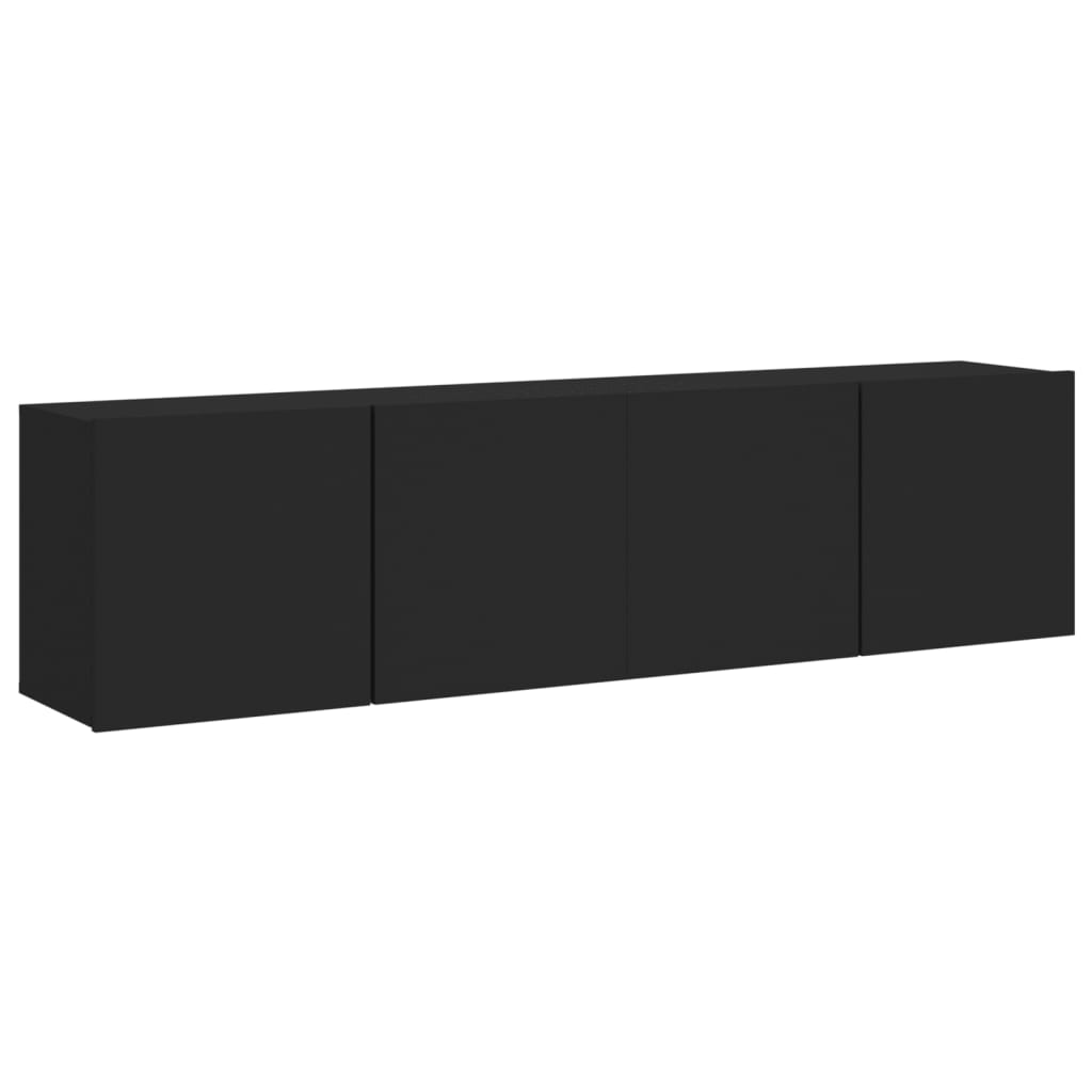 vidaXL TV Cabinets Wall-mounted 2 pcs Black 80x30x41 cm