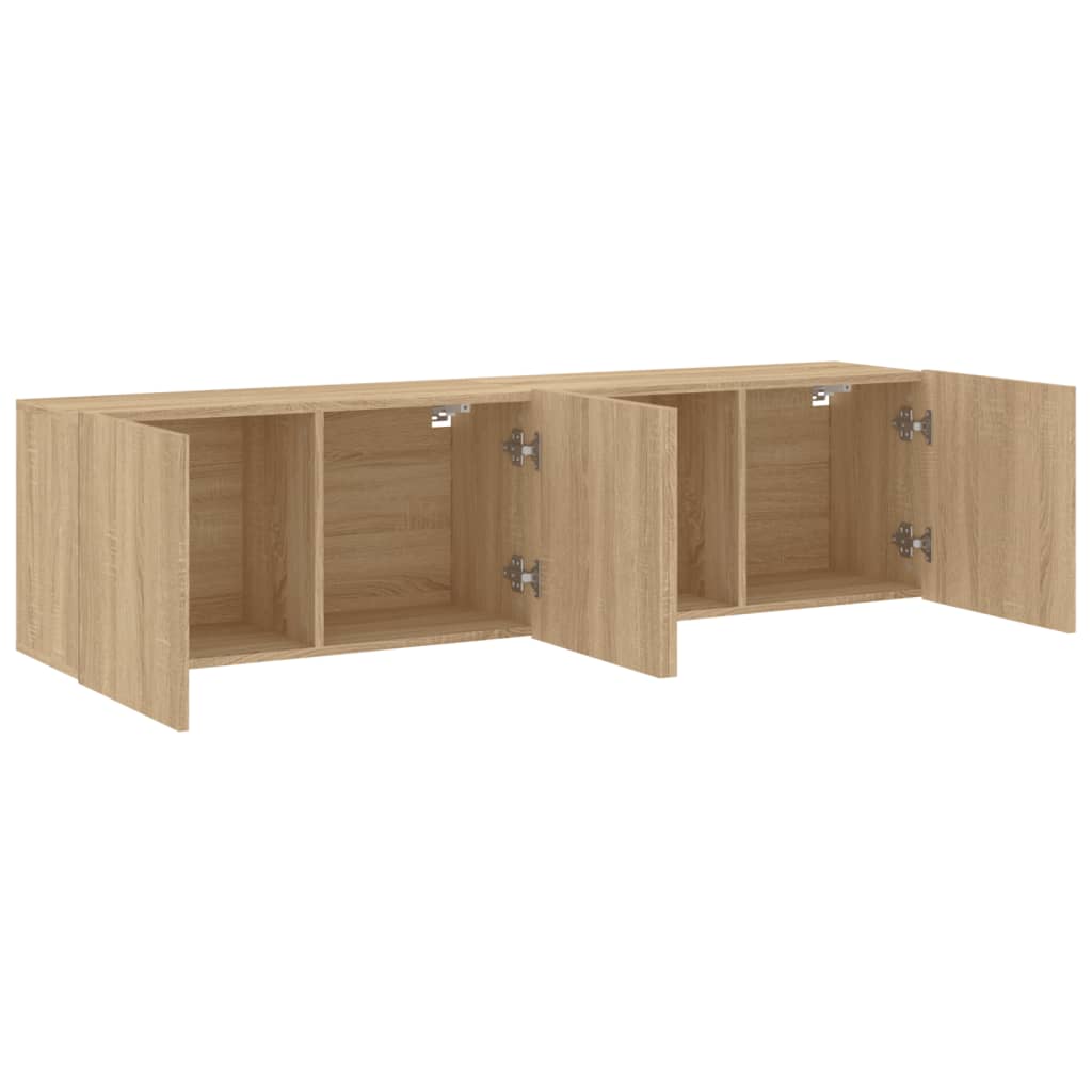 2 Piece Wall-mounted TV Cabinet Set Sonoma Oak 80x30x41 cm