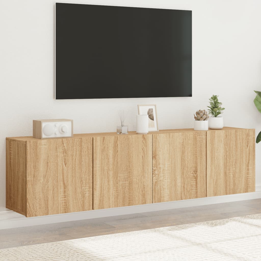 2 Piece Wall-mounted TV Cabinet Set Sonoma Oak 80x30x41 cm