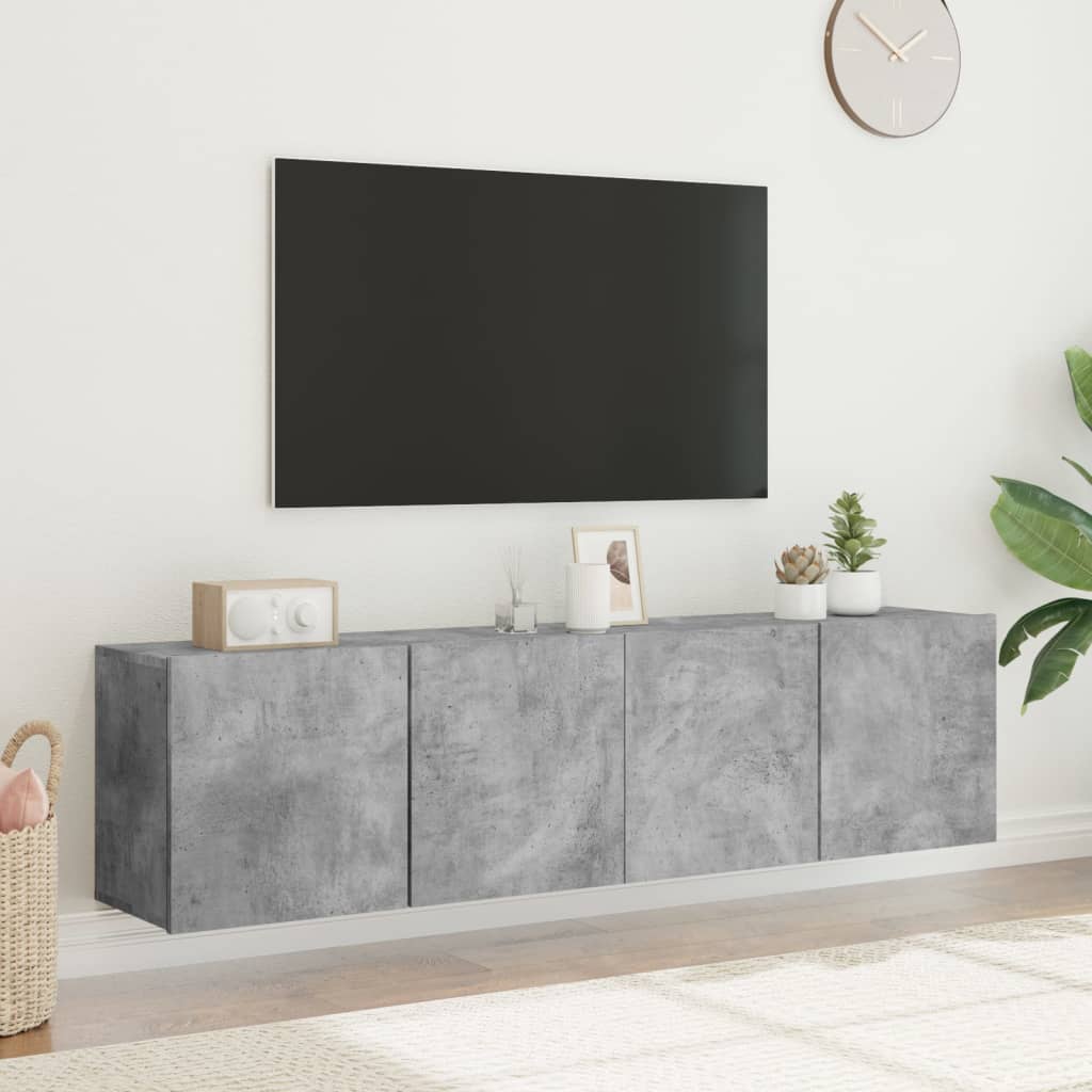 vidaXL TV Cabinets Wall-mounted 2 pcs Concrete Grey 80x30x41 cm