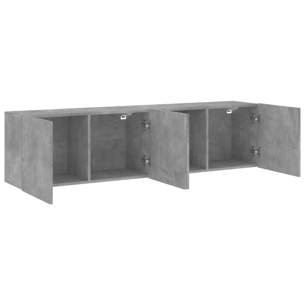 2 Piece Wall-mounted TV Cabinet Set Concrete Grey 80x30x41 cm