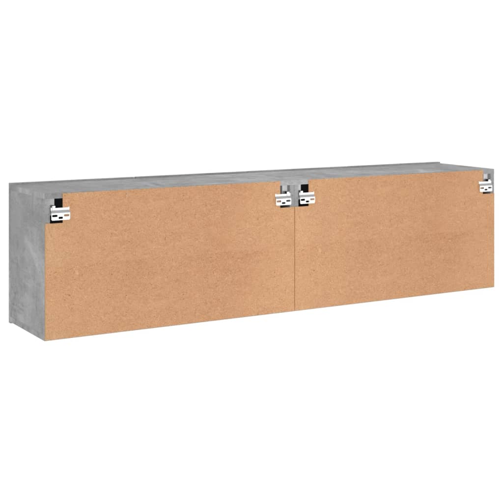 2 Piece Wall-mounted TV Cabinet Set Concrete Grey 80x30x41 cm