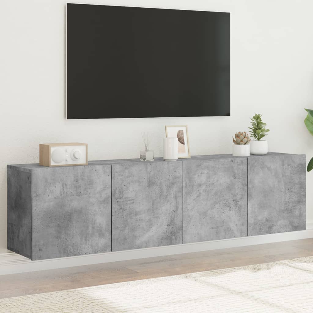 2 Piece Wall-mounted TV Cabinet Set Concrete Grey 80x30x41 cm