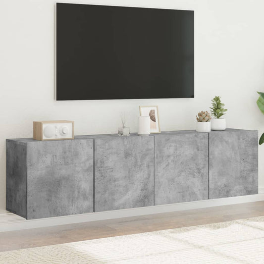 2 Piece Wall-mounted TV Cabinet Set Concrete Grey 80x30x41 cm