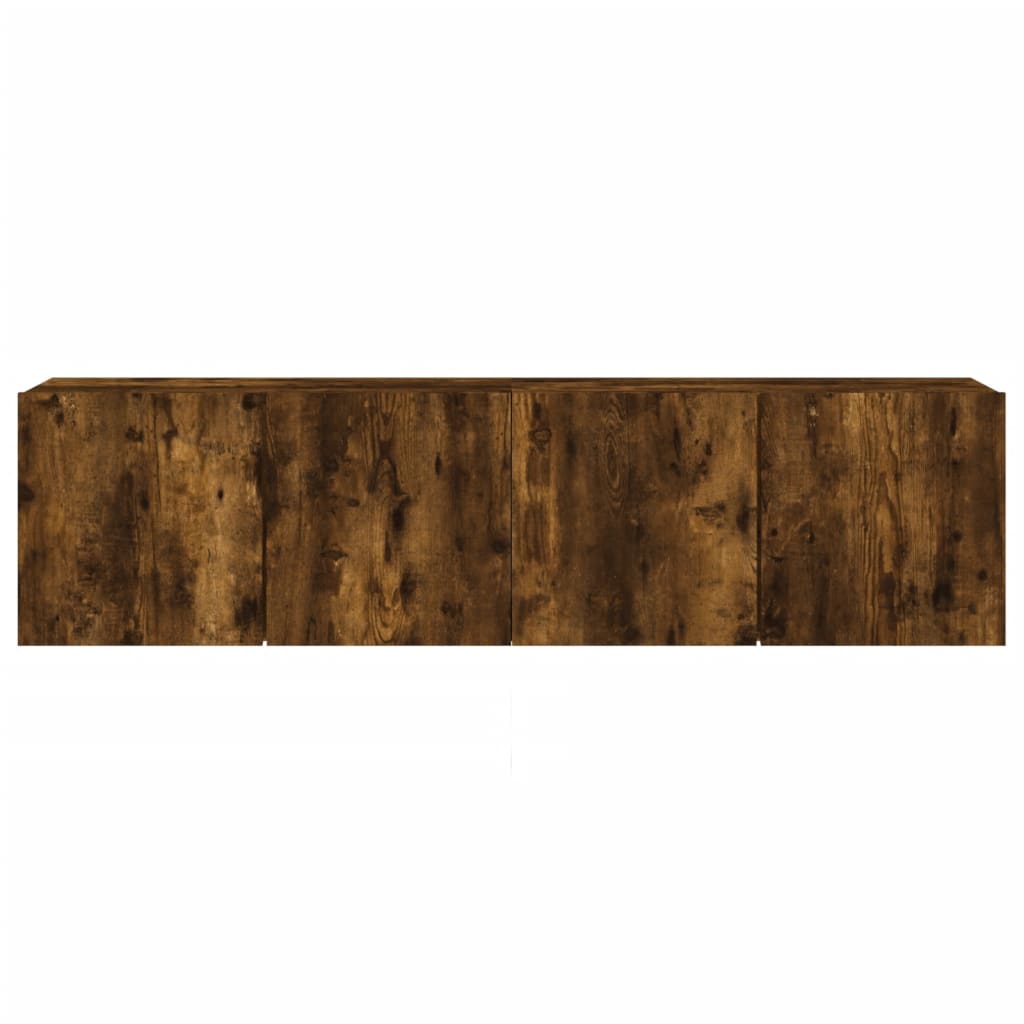 2 Piece Wall-mounted TV Cabinet Set Smoked Oak 80x30x41 cm