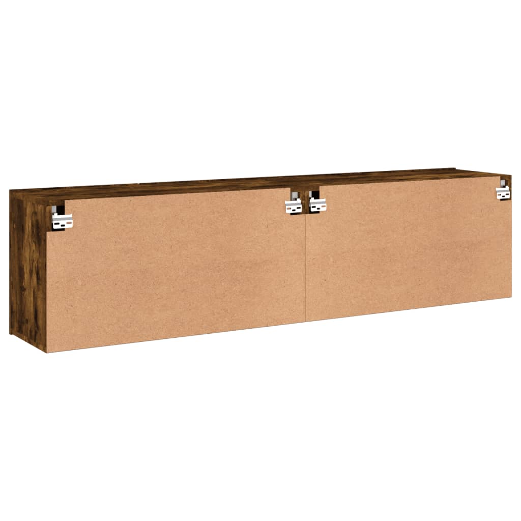 2 Piece Wall-mounted TV Cabinet Set Smoked Oak 80x30x41 cm