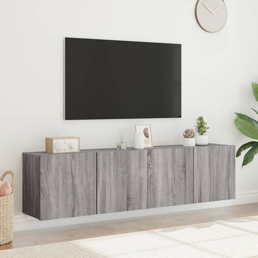 2 Piece Wall-mounted TV Cabinet Set Grey Sonoma 80x30x41 cm