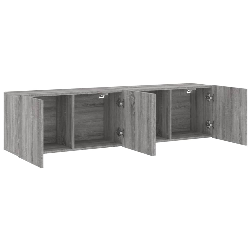 2 Piece Wall-mounted TV Cabinet Set Grey Sonoma 80x30x41 cm