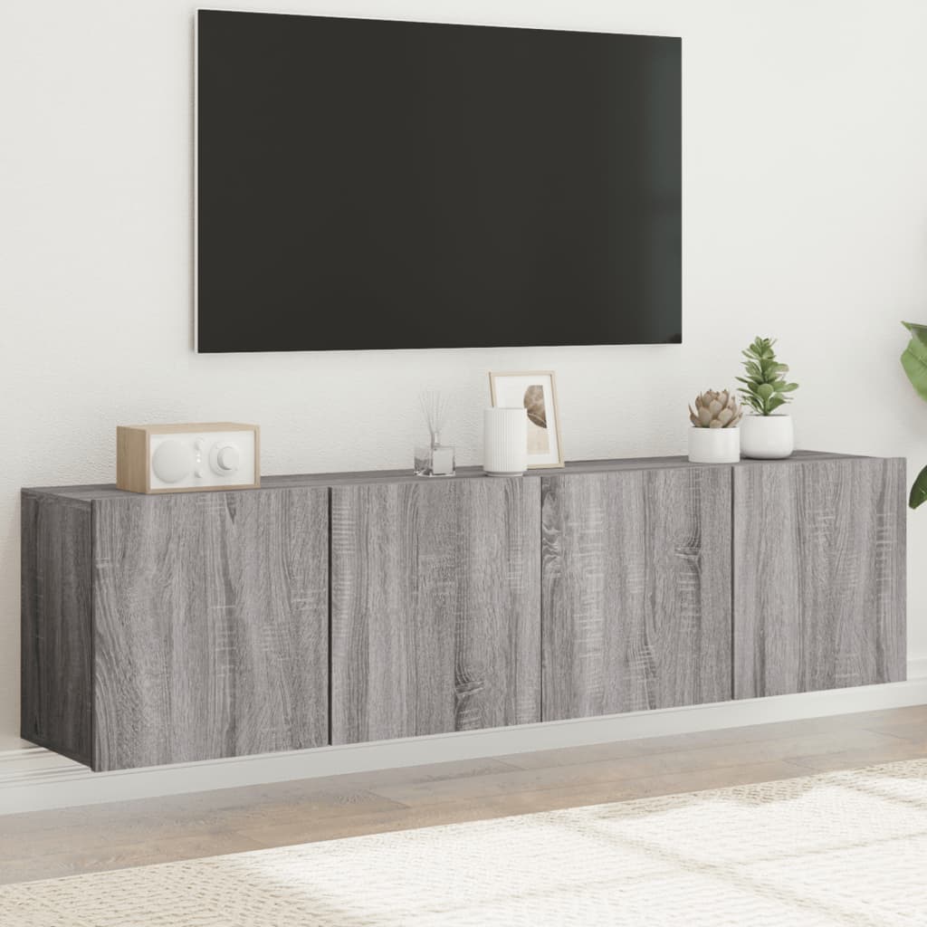 2 Piece Wall-mounted TV Cabinet Set Grey Sonoma 80x30x41 cm