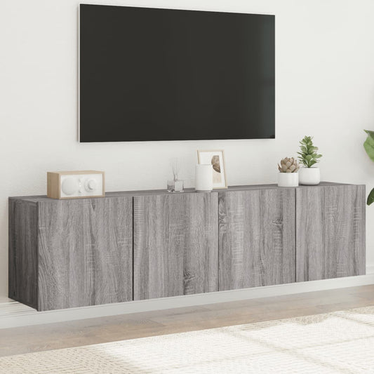 2 Piece Wall-mounted TV Cabinet Set Grey Sonoma 80x30x41 cm