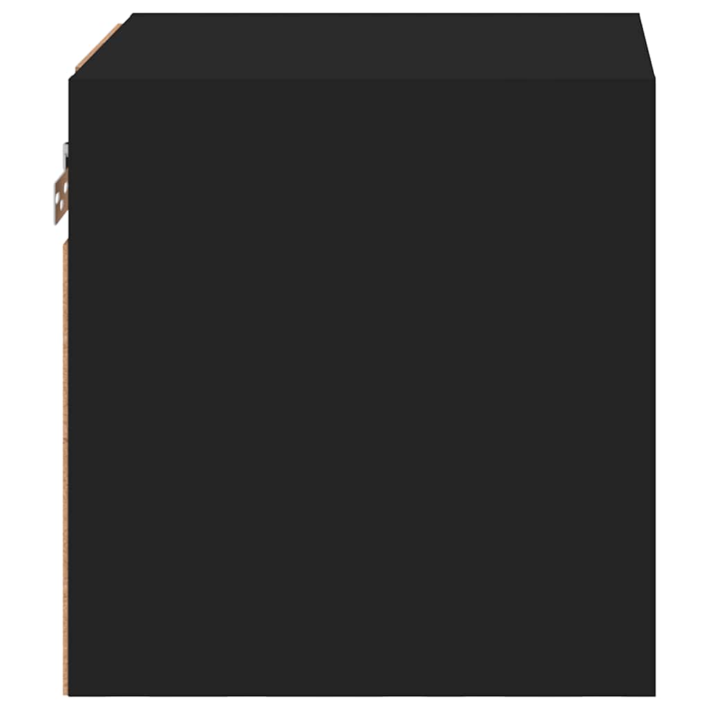 TV Wall Cabinet with LED Lights Black 30x28,5x30 cm
