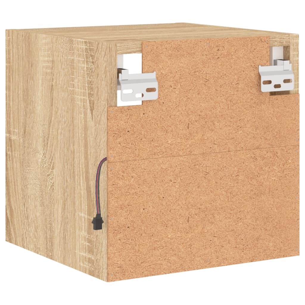 TV Wall Cabinets with LED Lights 2 pcs Sonoma Oak 30x28,5x30 cm