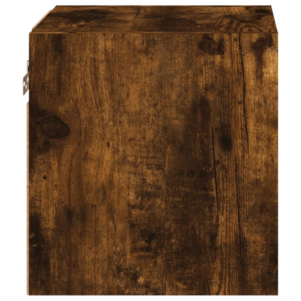 TV Wall Cabinet with LED Lights Smoked Oak 30x28,5x30 cm