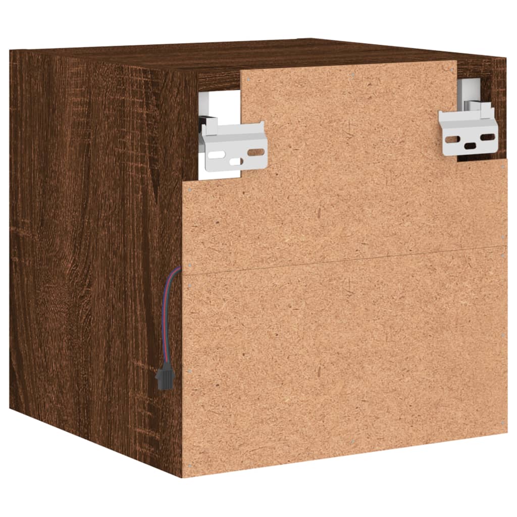 TV Wall Cabinets with LED Lights 2 pcs Brown Oak 30x28,5x30 cm