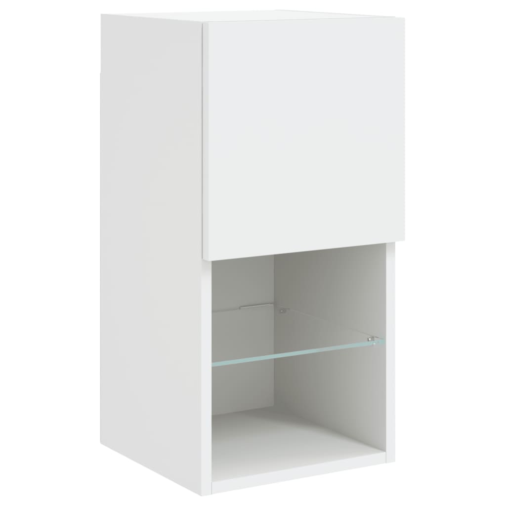 vidaXL TV Cabinet with LED Lights White 30.5x30x60 cm