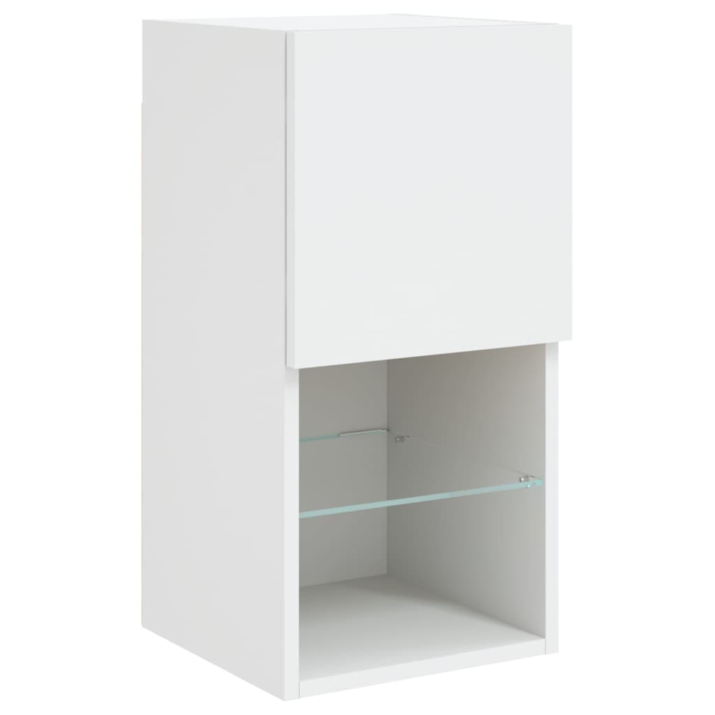 vidaXL TV Cabinets with LED Lights 2 pcs White 30.5x30x60 cm