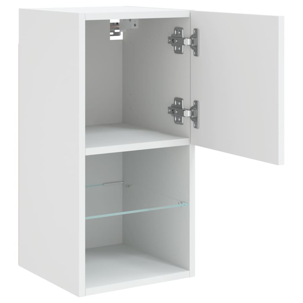 2 Piece TV Cabinet Set with LED Lights White 30,5x30x60 cm
