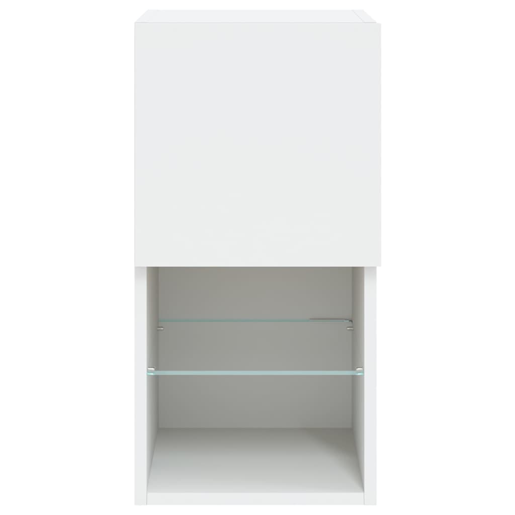 2 Piece TV Cabinet Set with LED Lights White 30,5x30x60 cm