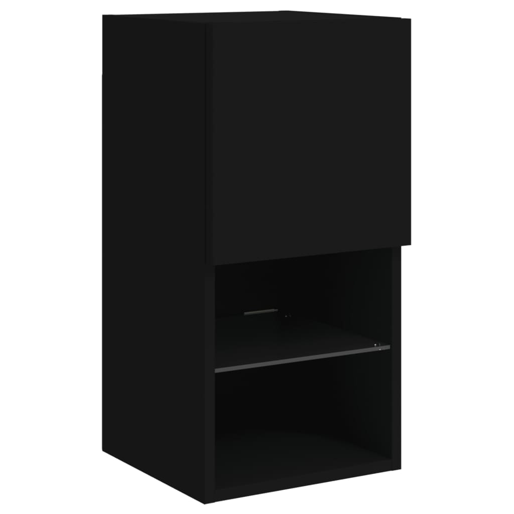 vidaXL TV Cabinet with LED Lights Black 30.5x30x60 cm