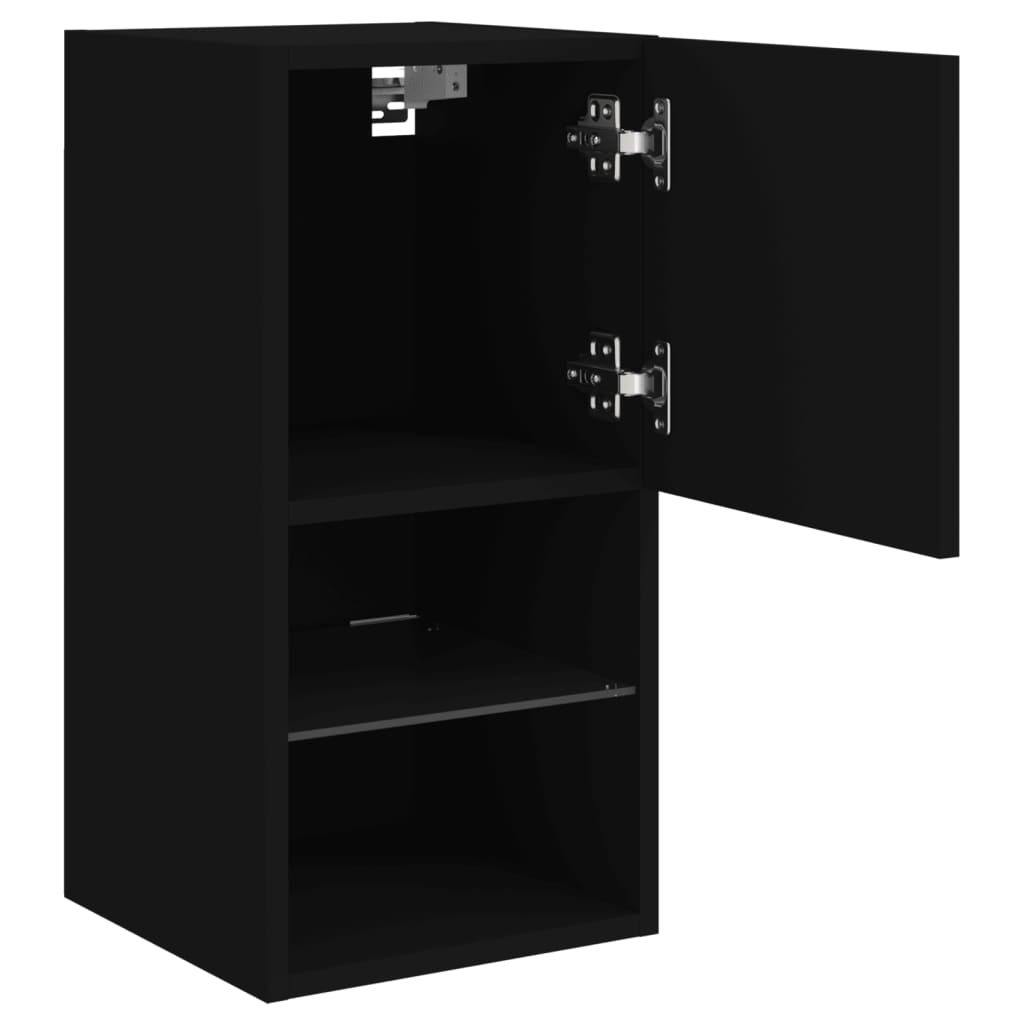 vidaXL TV Cabinet with LED Lights Black 30.5x30x60 cm