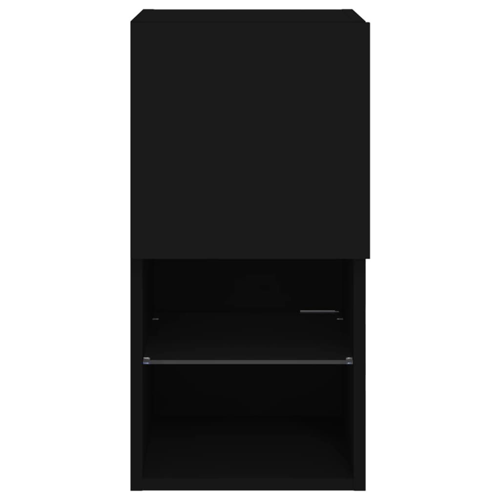 vidaXL TV Cabinet with LED Lights Black 30.5x30x60 cm