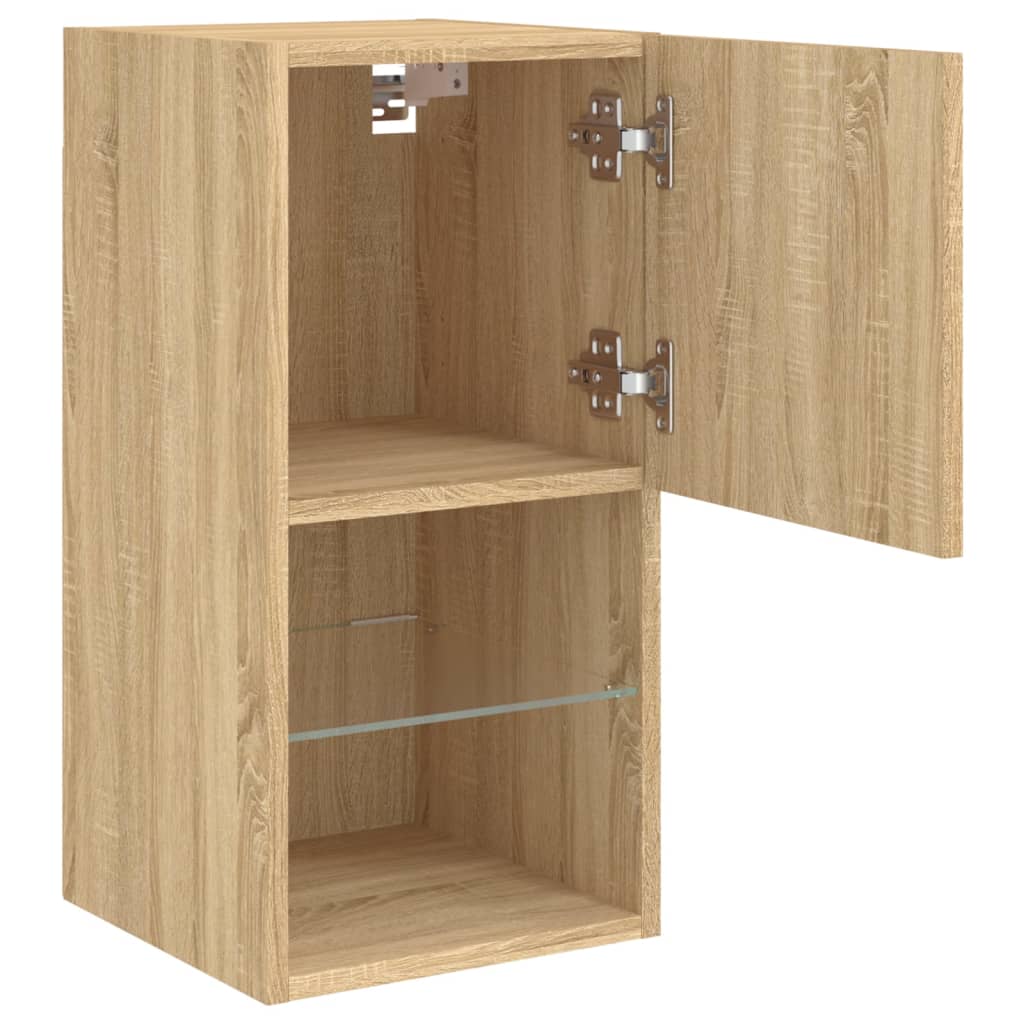 2 Piece TV Cabinet Set with LED Lights Sonoma Oak 30,5x30x60 cm