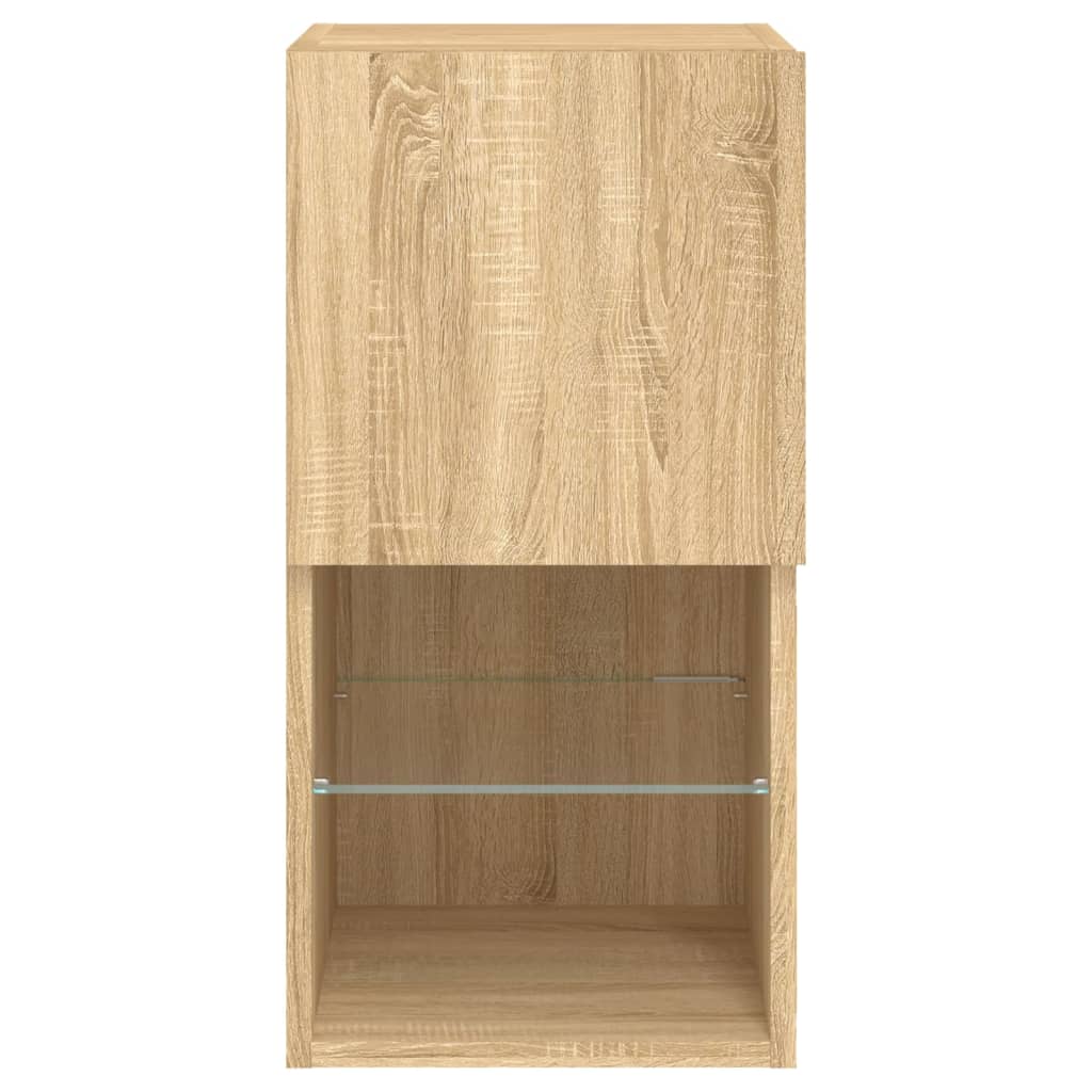 2 Piece TV Cabinet Set with LED Lights Sonoma Oak 30,5x30x60 cm