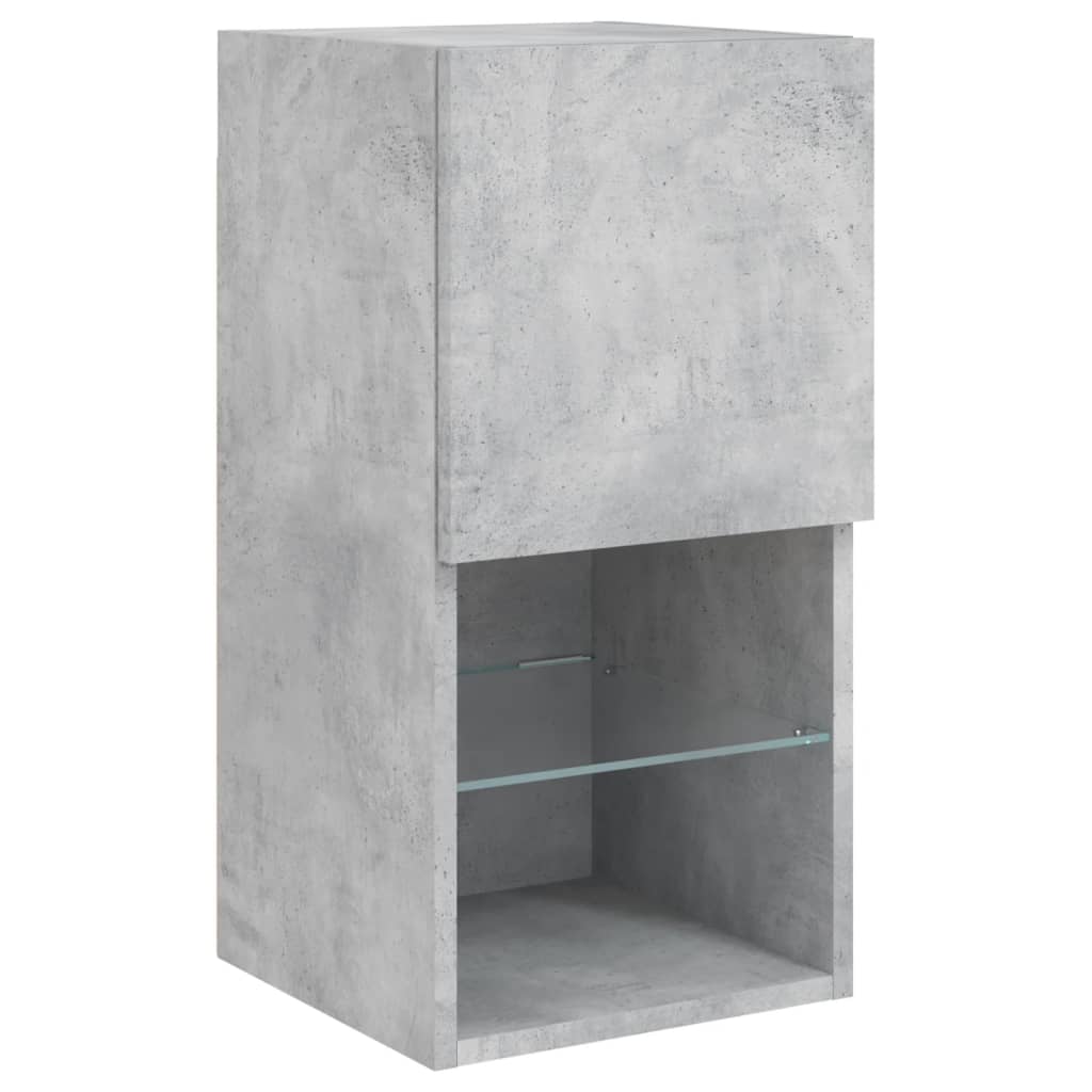 vidaXL TV Cabinet with LED Lights Concrete Grey 30.5x30x60 cm