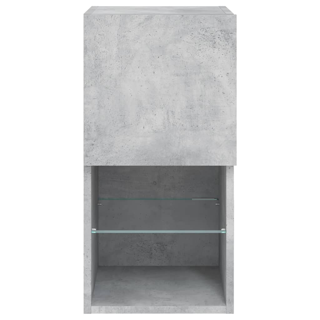 vidaXL TV Cabinet with LED Lights Concrete Grey 30.5x30x60 cm