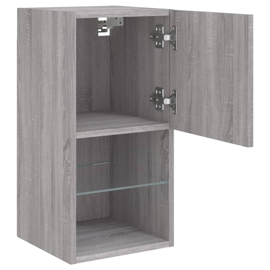 TV Cabinet with LED Lights Grey Sonoma 30,5x30x60 cm
