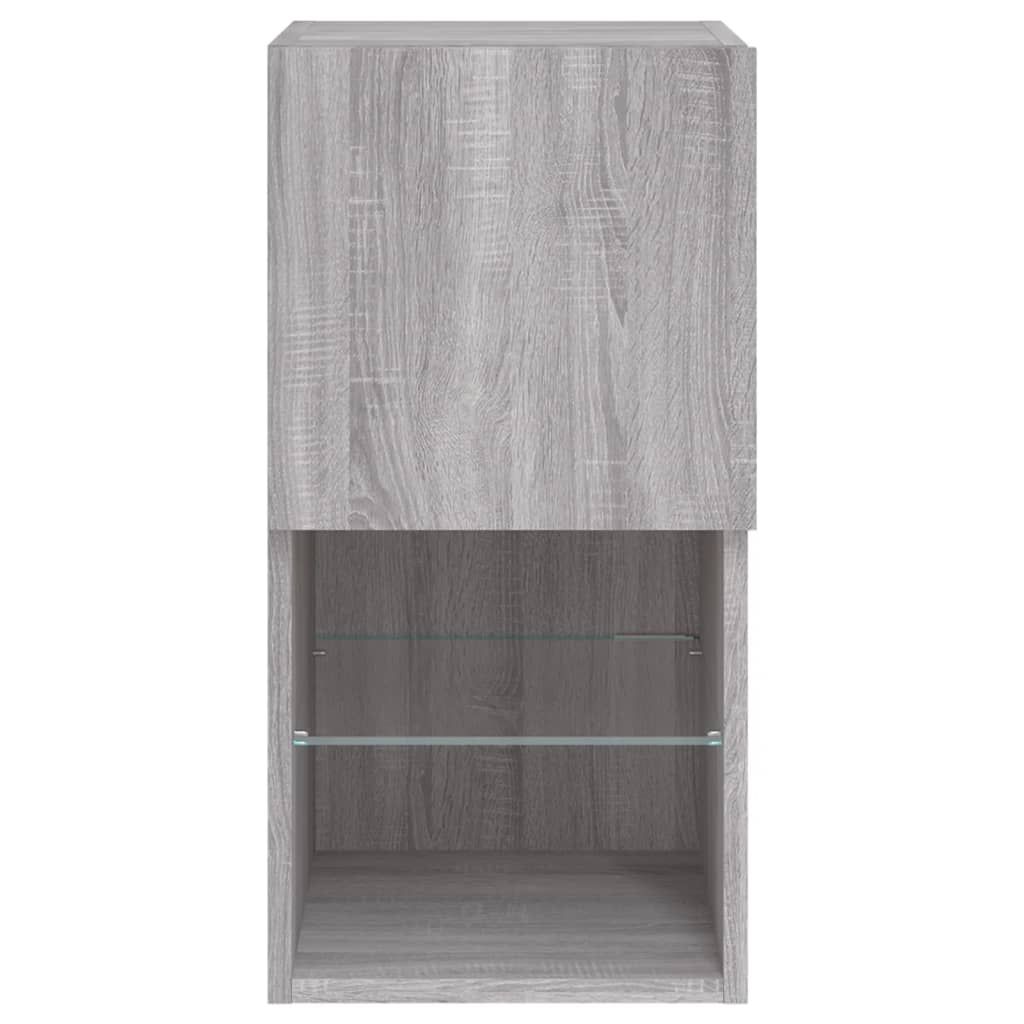 TV Cabinet with LED Lights Grey Sonoma 30,5x30x60 cm