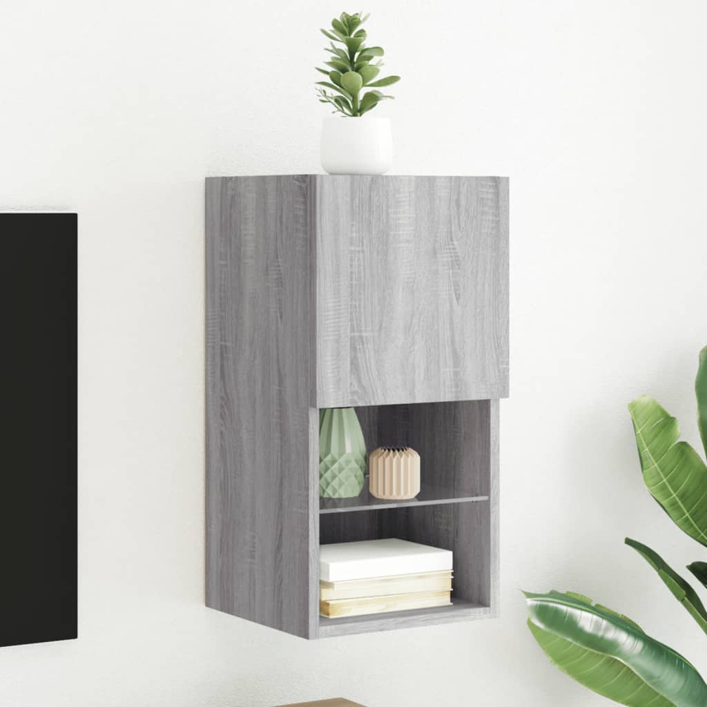 TV Cabinet with LED Lights Grey Sonoma 30,5x30x60 cm